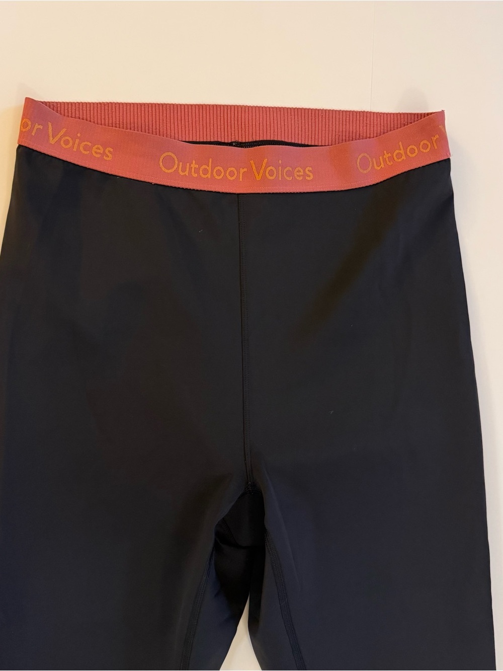 Outdoor Voices TechSweat Black Leggings Mauve Logo Waistband Large - Picture 3 of 7